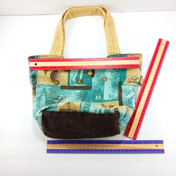 Paul Brent Seaside Blue and Tan Tropical Tote Bag Sturdy Canvas Beach Resort.... - Picture 10 of 11